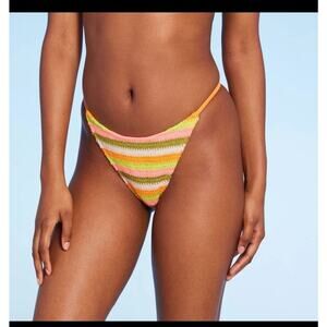 Wild Fable Women's Extra Cheeky Extra High Leg Crochet Bikini Bottom -XL New